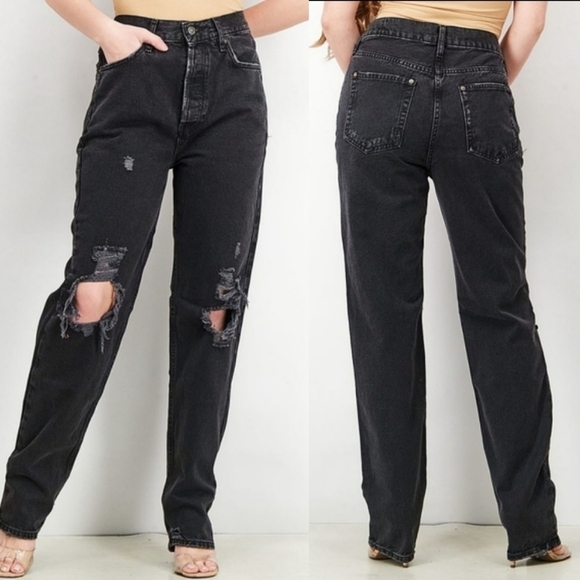 NWT Free People Women High Waisted Straight Leg Jeas $98